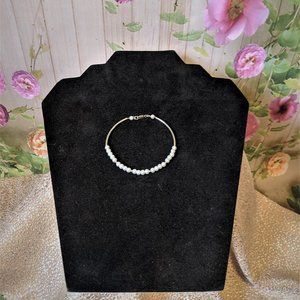 Sterling Silver Pearl Bar Bracelet